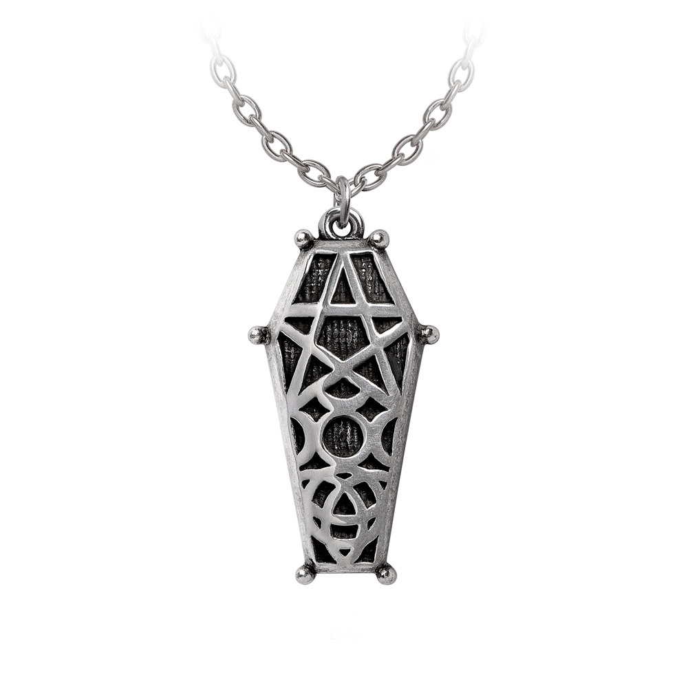 Alchemy - Hex Coffin Necklace - Silver coloured
